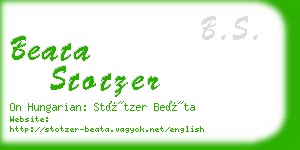 beata stotzer business card